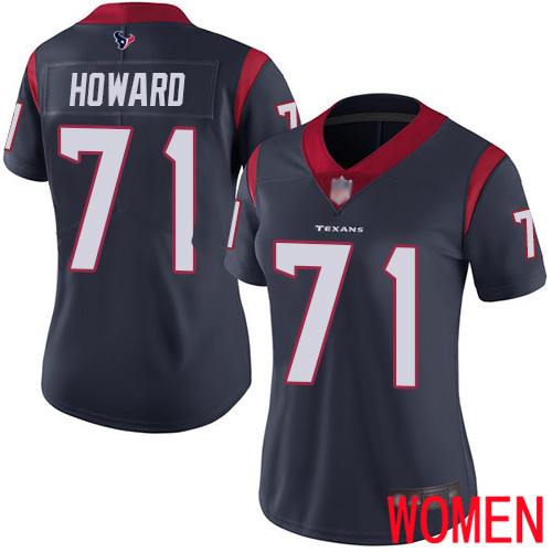 Houston Texans Limited Navy Blue Women Tytus Howard Home Jersey NFL Football #71 Vapor Untouchable->women nfl jersey->Women Jersey